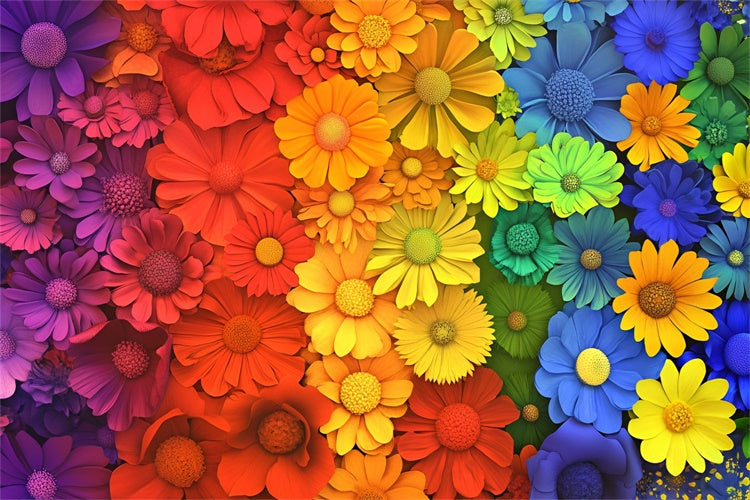 Pride Backdrop Colorful Floral Celebration Backdrop GQ5-231