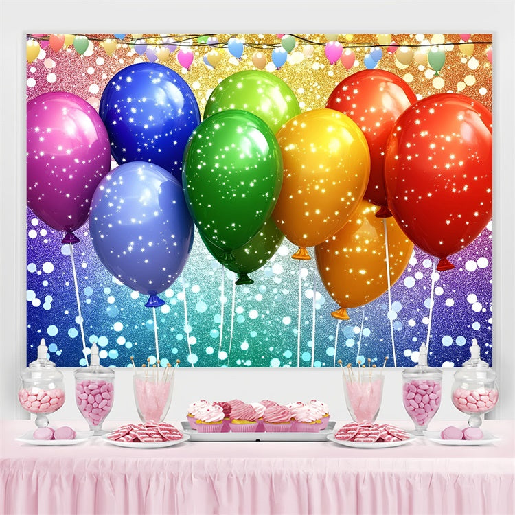 Pride Backdrops Sparkling Rainbow Balloons Backdrop GQ5-233