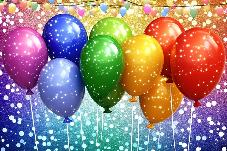 Pride Backdrops Sparkling Rainbow Balloons Backdrop GQ5-233