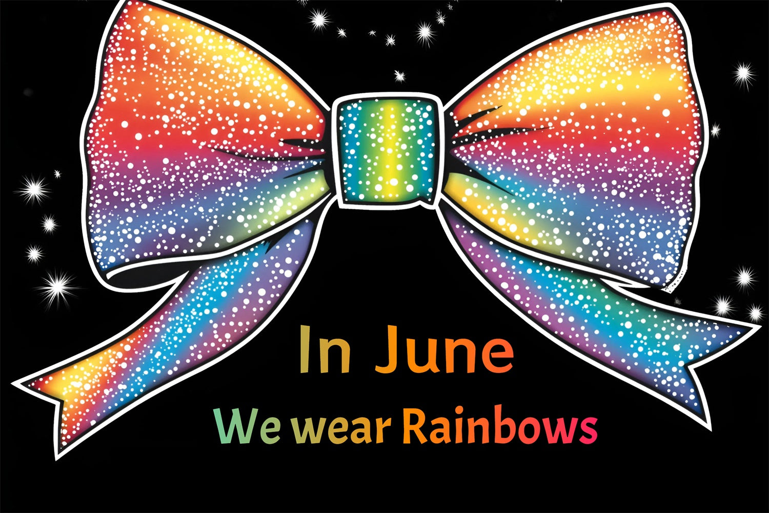 Pride Photo Backdrop Sparkly Rainbow Bow Backdrop GQ5-237