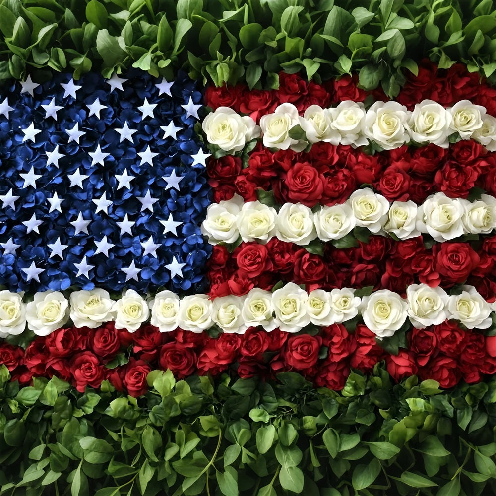 Independence Day Backdrops Flower Wall Celebration Backdrop GQ5-26