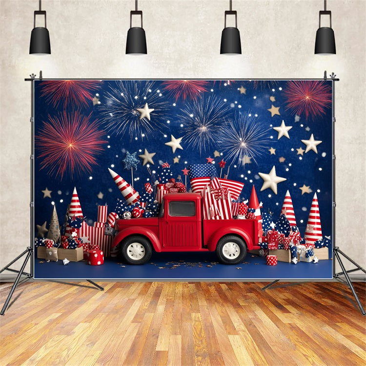 4th of July Backdrop Truck Fireworks USA Backdrop GQ5-3