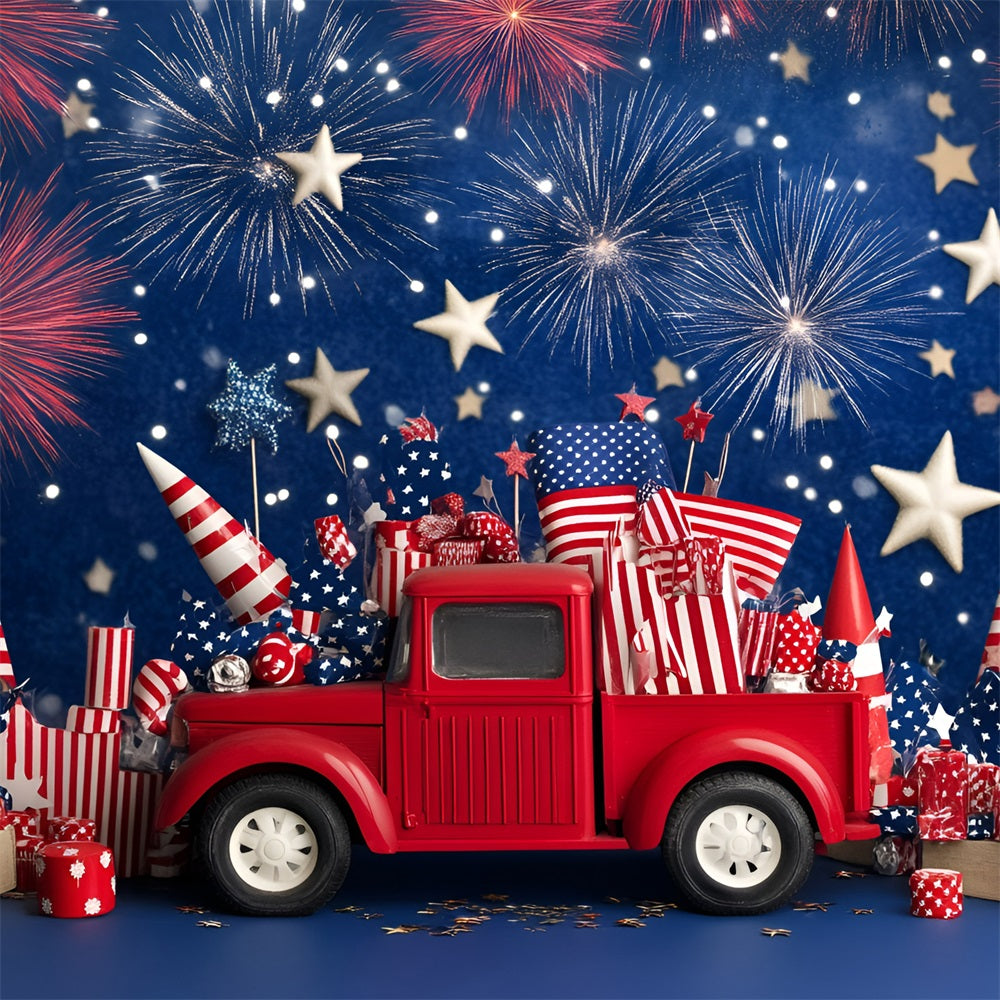 4th of July Backdrop Truck Fireworks USA Backdrop GQ5-3