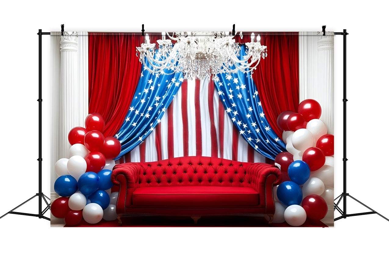 Independence Day Backdrops Balloon Couch Curtain Backdrop GQ5-36
