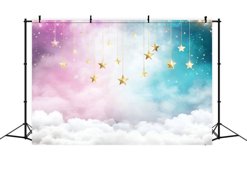 Starry Sky Backdrop Hanging Stars Pastel Sky Backdrop GQ5-53