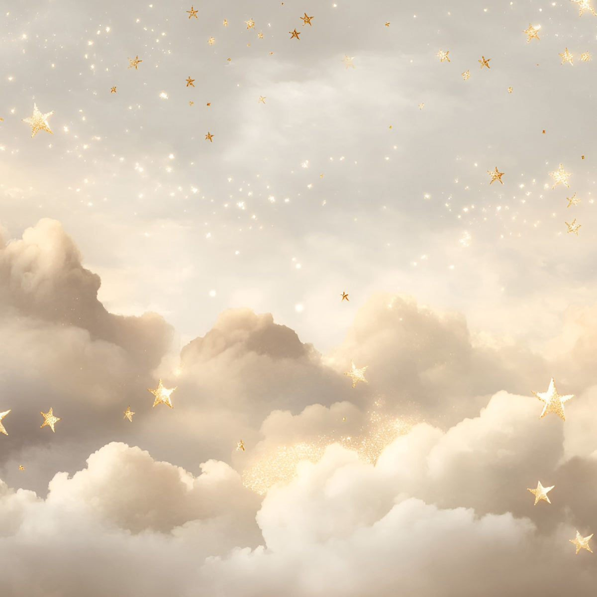 Star Photo Backdrop Gold Star Dreamy Clouds Backdrop GQ5-55