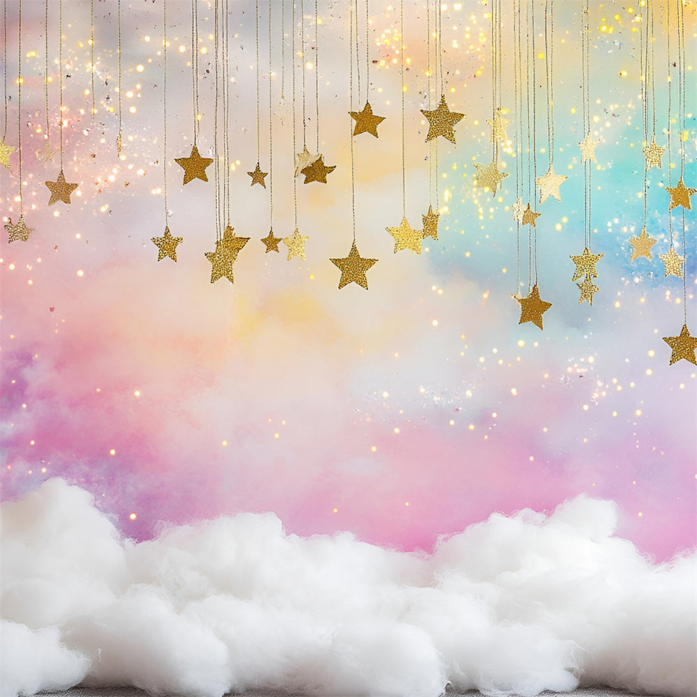 Starry Backdrop Rainbow Clouds Sparkle Backdrop GQ5-58