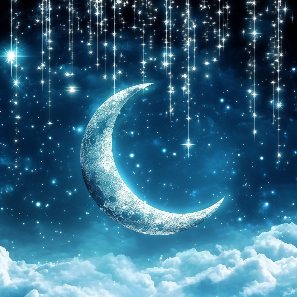 Moon And Stars Backdrop Midnight Blue Moon Backdrop GQ5-68