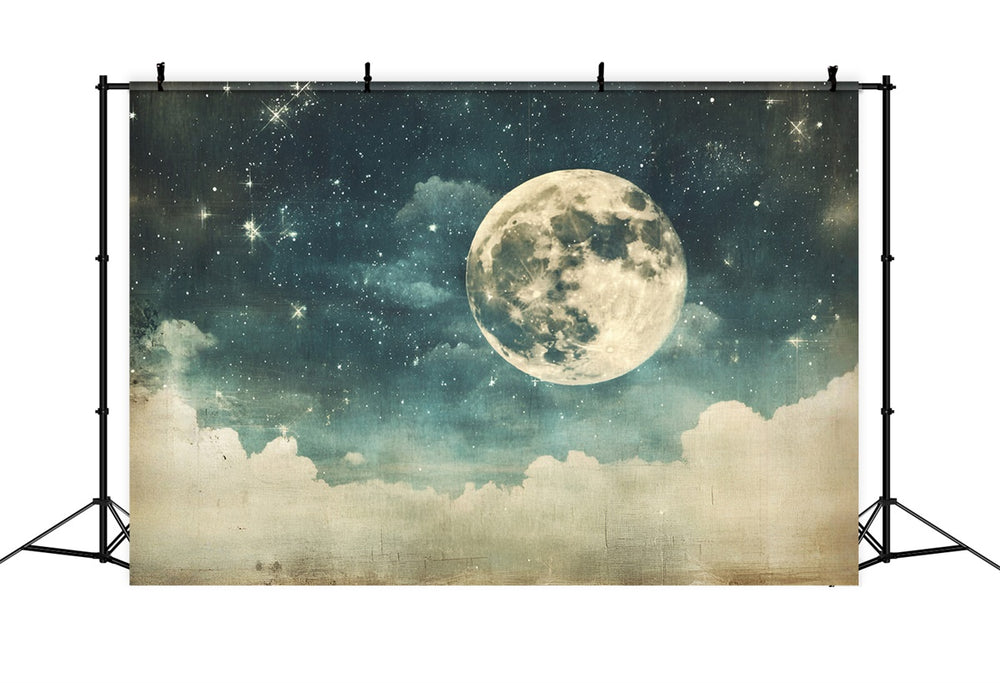 Starry Night Backdrop Vintage Moon Cloud Sky Backdrop GQ5-72