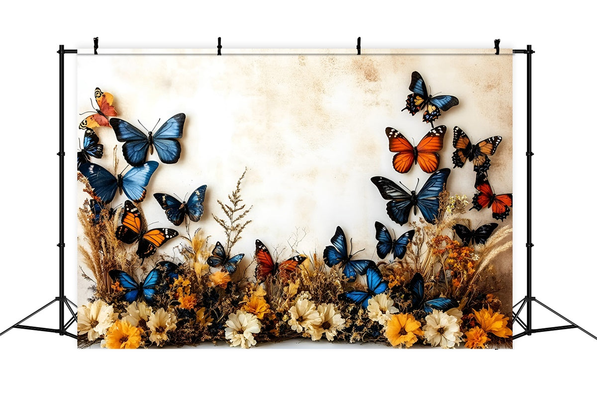 Fall Photography Backdrops Rustic Flower Butterfly Backdrop GQ5-79