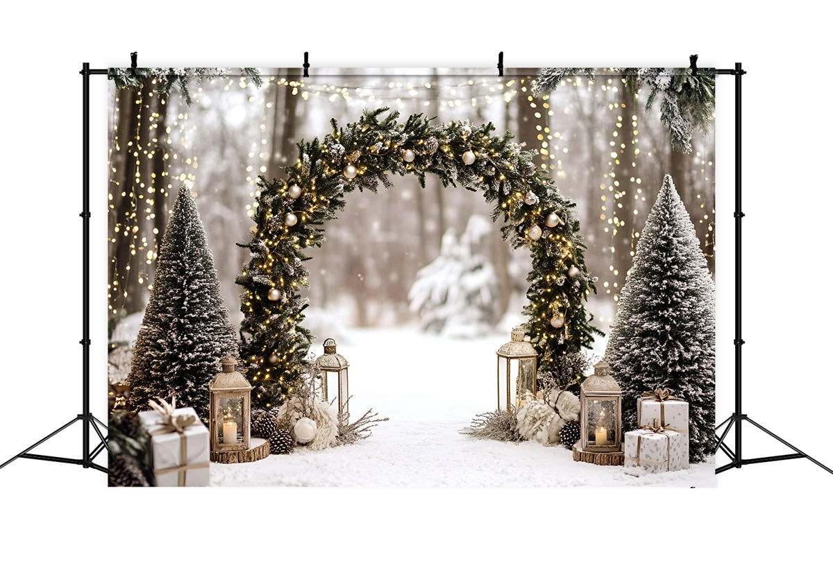 Christmas Backdrop Ideas Enchanted Evergreen Arch Backdrop GQ57-1