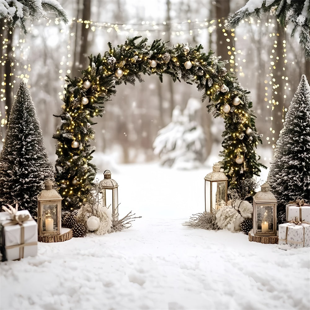 Christmas Backdrop Ideas Enchanted Evergreen Arch Backdrop GQ57-1