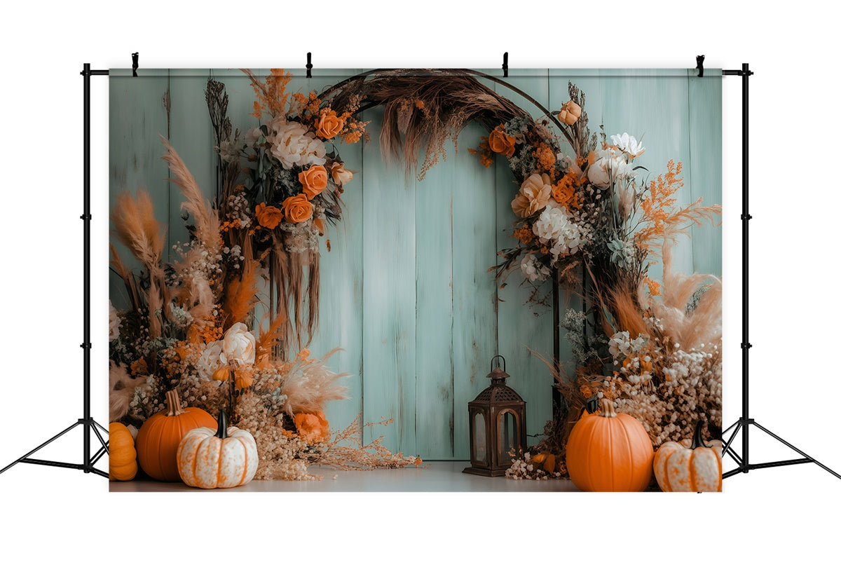 Bohemian Backdrop Pumpkin Floral Arch Fall Backdrops GQ57-100