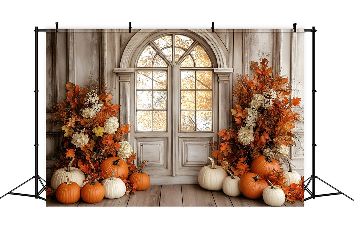 Autumn Photo Backdrop French Cottage Window Backdrop GQ57-101