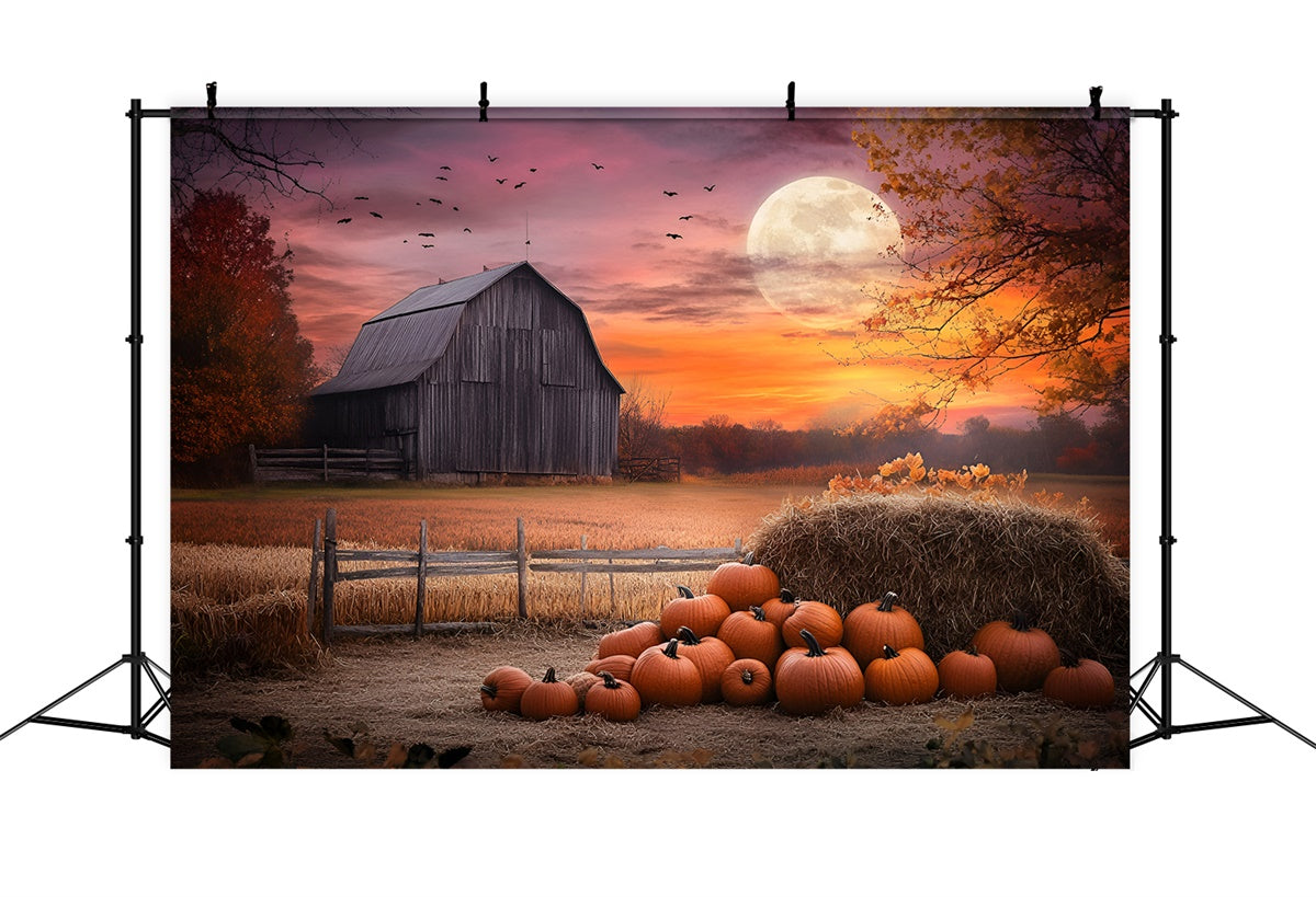Sunset Backdrop Twilight Barn Scene Autumn Backdrops GQ57-106