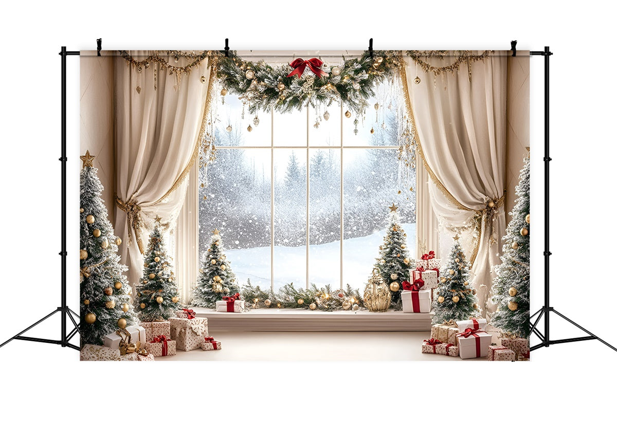 Christmas Backdrops Sale Festive Forest Window Backdrop GQ57-11