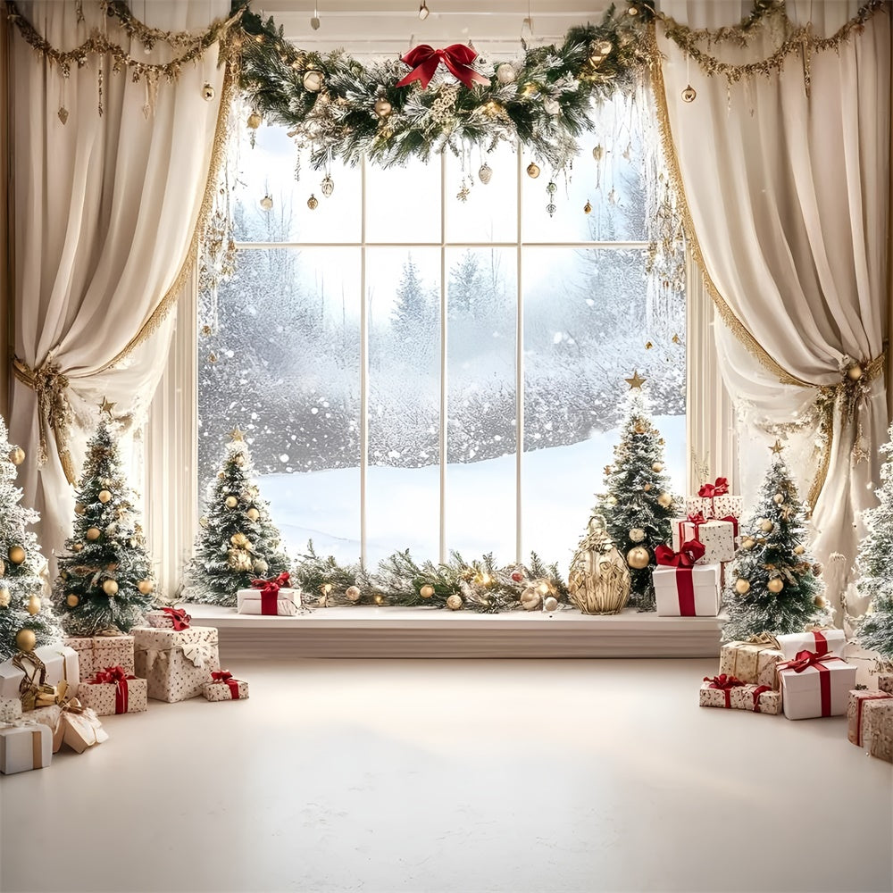 Christmas Backdrops Sale Festive Forest Window Backdrop GQ57-11