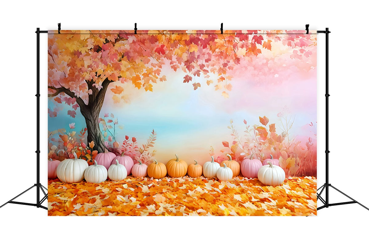 Autumn Leaves Backdrop Pastel Pumpkin Dreams Backdrop GQ57-111
