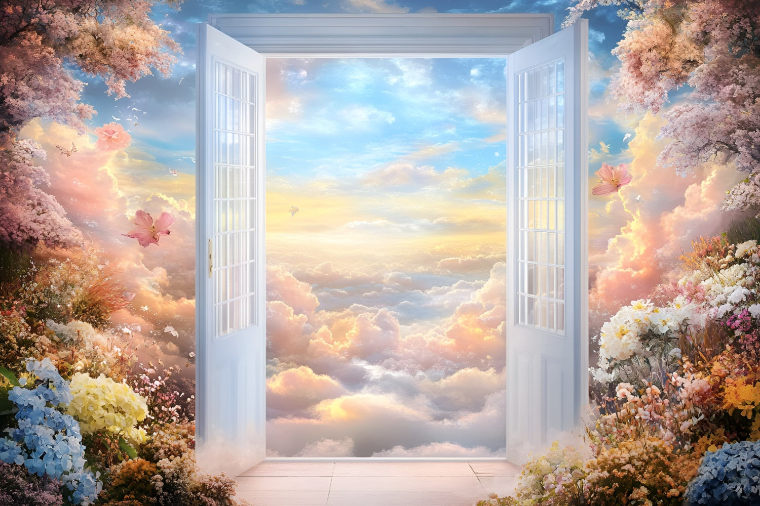 Sky Backdrop Pastel Sky Garden Entrance Backdrop GQ57-113