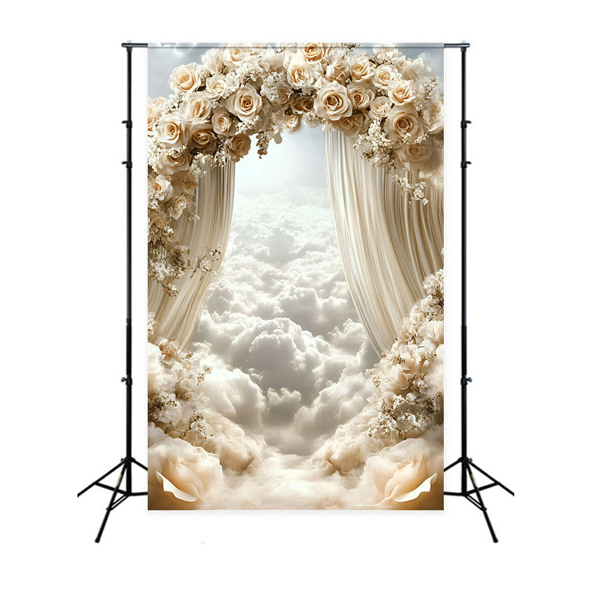 Cloud Photography Backdrop Rose Arch Heaven Backdrop GQ57-114