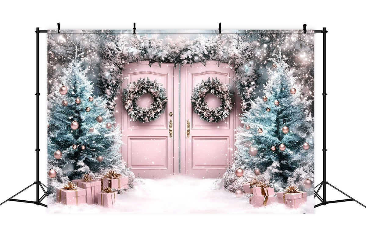 Christmas Photo Backdrop Enchanted Blush Entry Backdrop GQ57-12