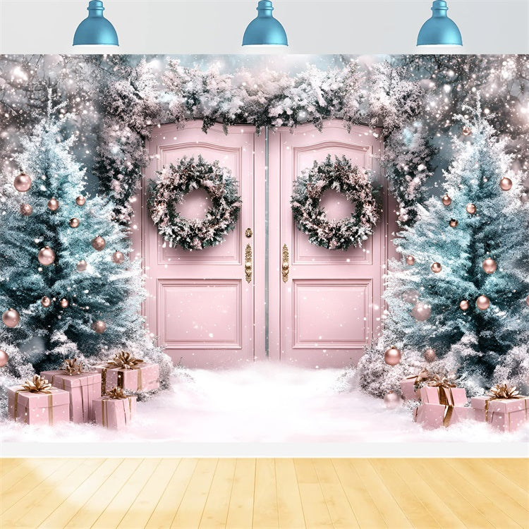 Christmas Photo Backdrop Enchanted Blush Entry Backdrop GQ57-12