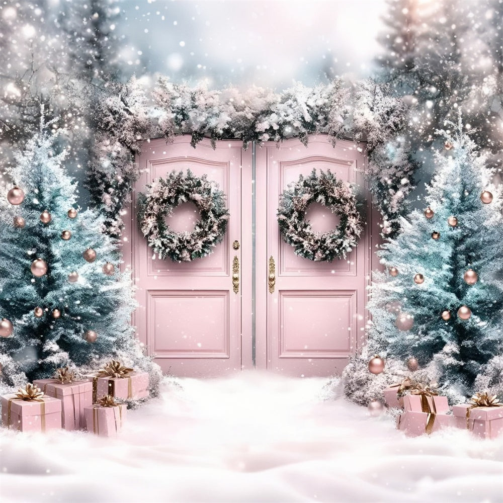 Christmas Photo Backdrop Enchanted Blush Entry Backdrop GQ57-12