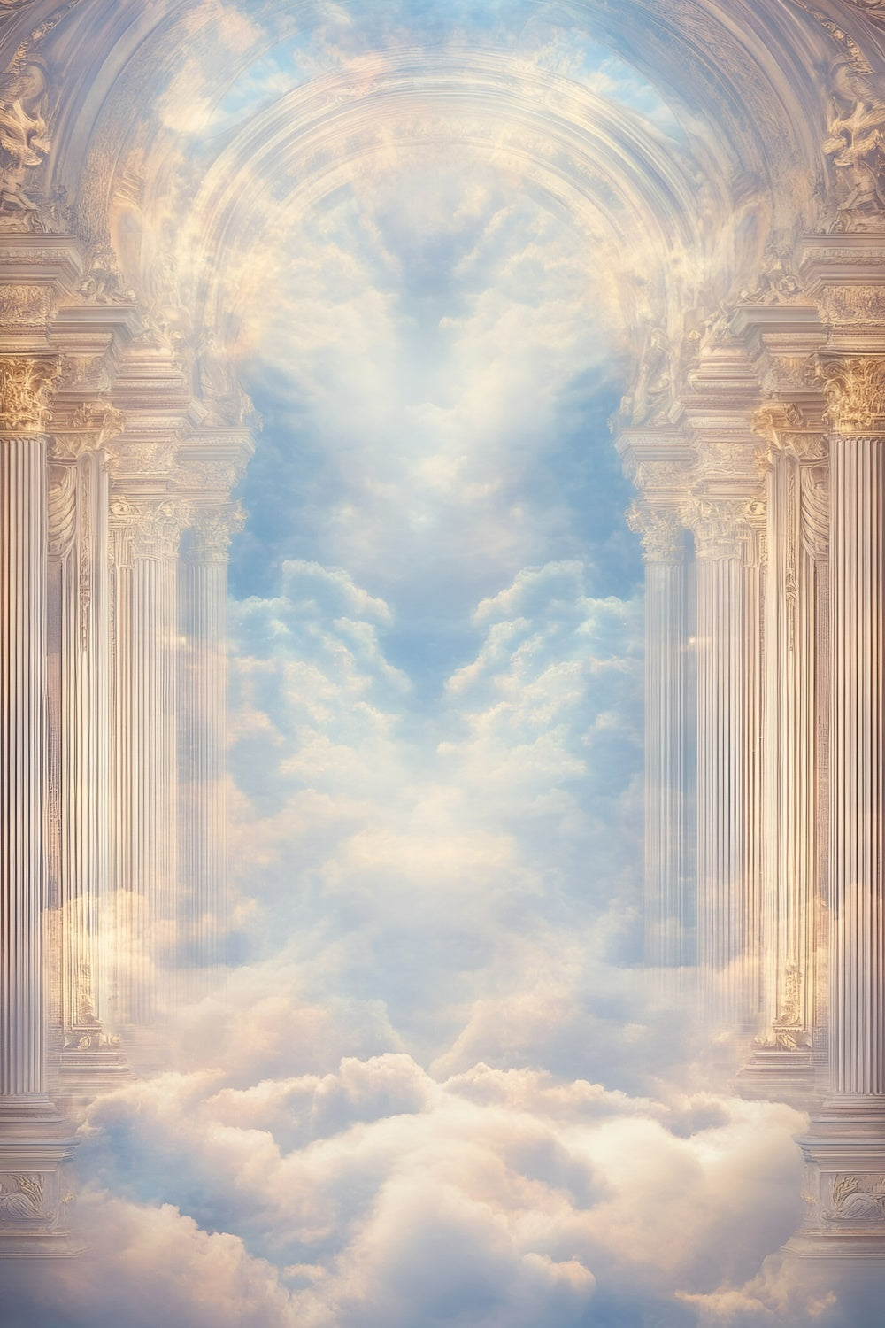 Sky Photo Backdrop Divine Palace Arch Backdrop GQ57-120