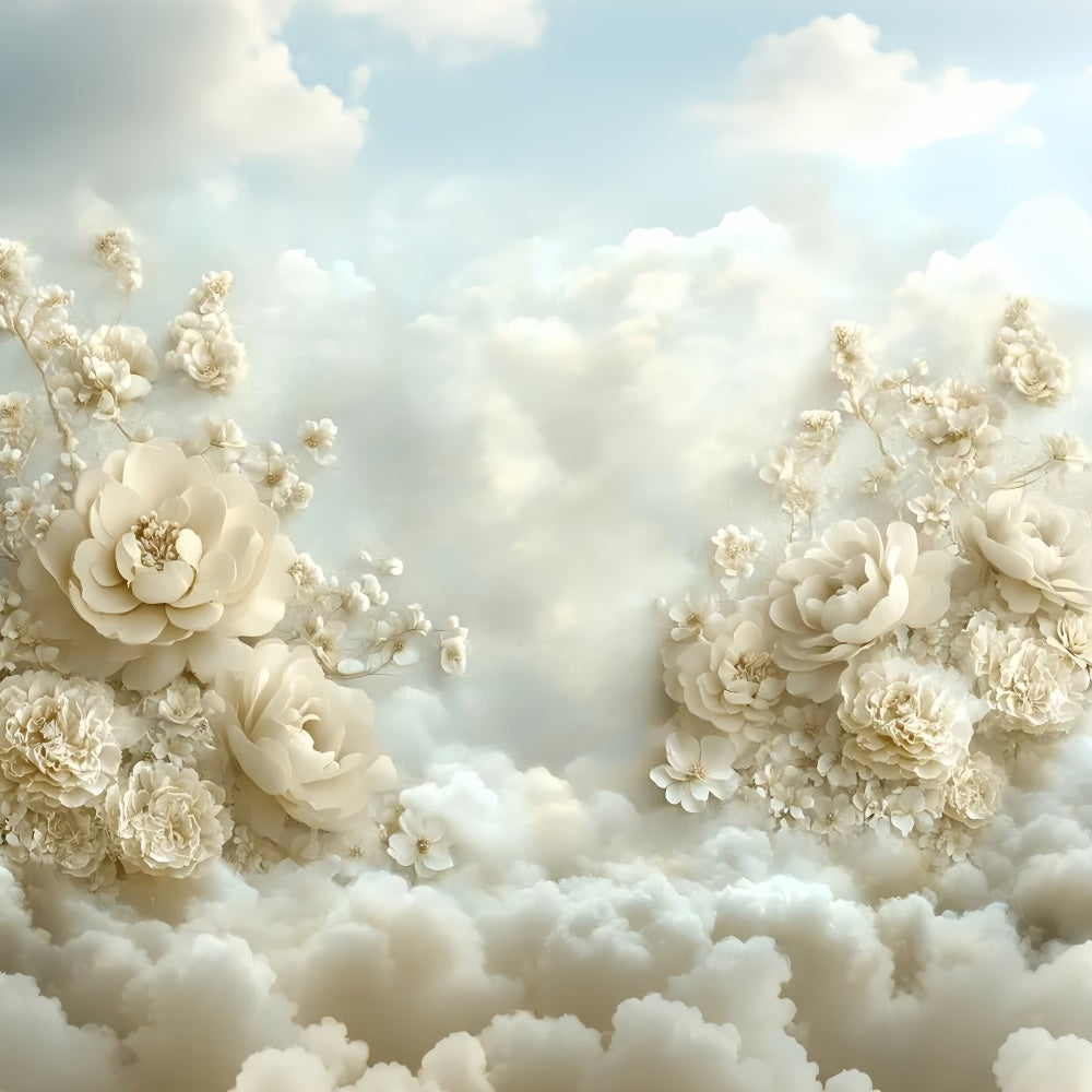 Cloud Photo Backdrop Floating Flowers Dream Backdrop GQ57-121