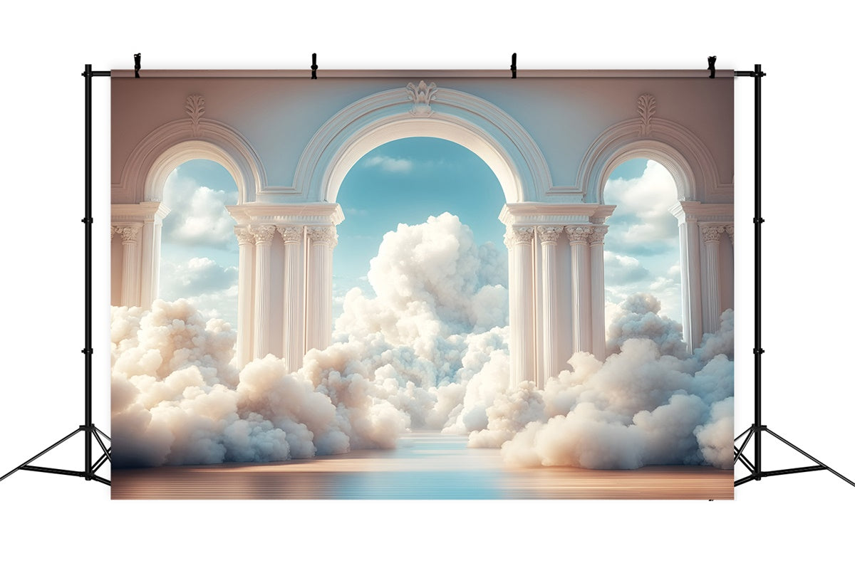 Cloudy Sky Backdrop Serene Sky Arch Columns Backdrop GQ57-124