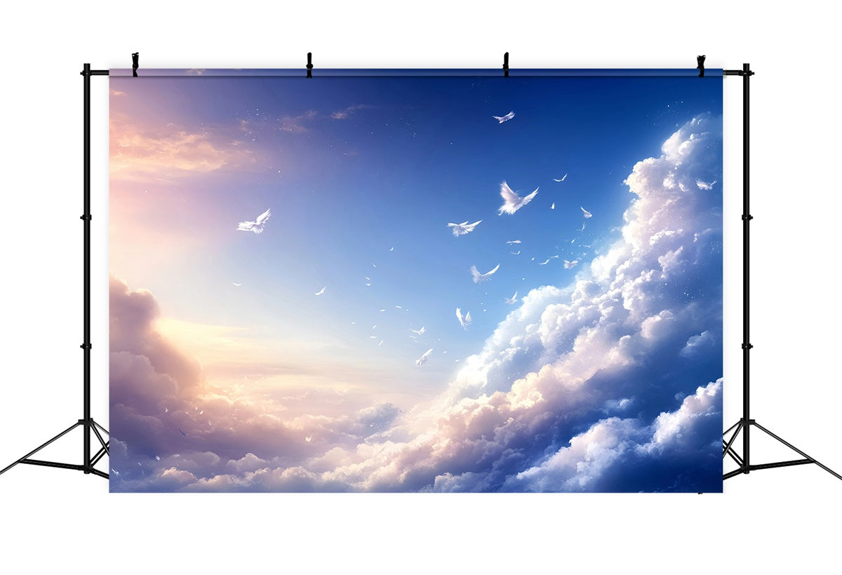 Blue Sky Backdrop Feather Drift Cloud Sky Backdrop GQ57-127