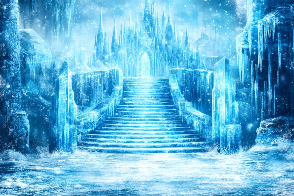 Castle Backdrop Frozen Crystal Palace Winter Backdrop GQ57-142