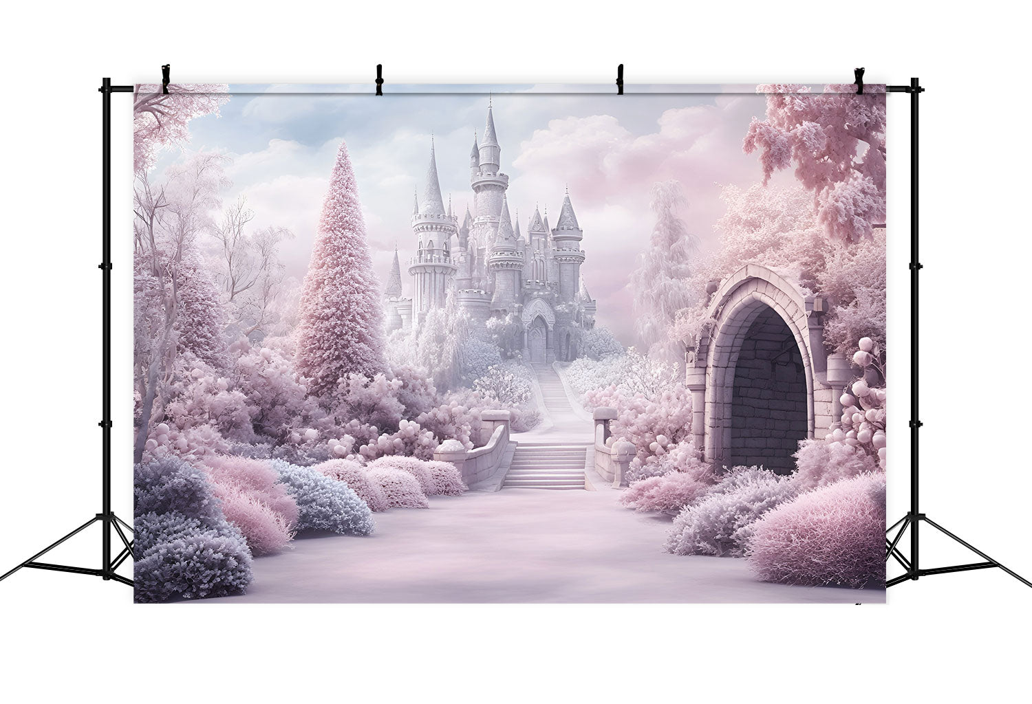 Winter Backdrop Photography Blush Winter Castle Backdrop GQ57-157