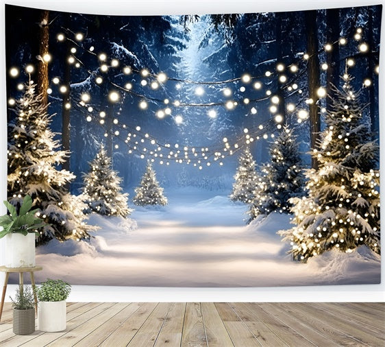 Winter Photo Backdrop Winter Tree Light Path Backdrop GQ57-159
