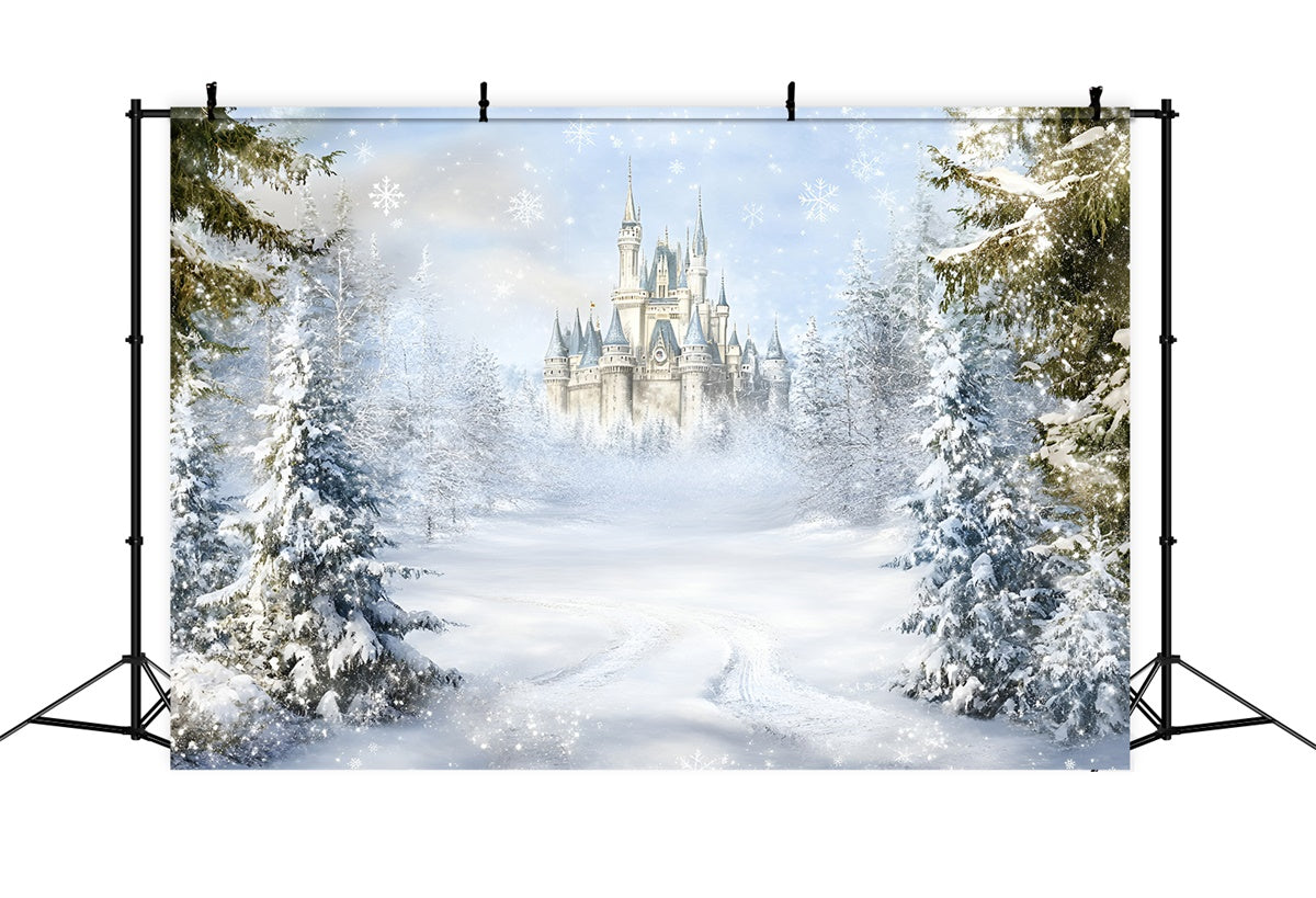 Winter Wonderland Backdrop Fairy Tale Castle Backdrop GQ57-165