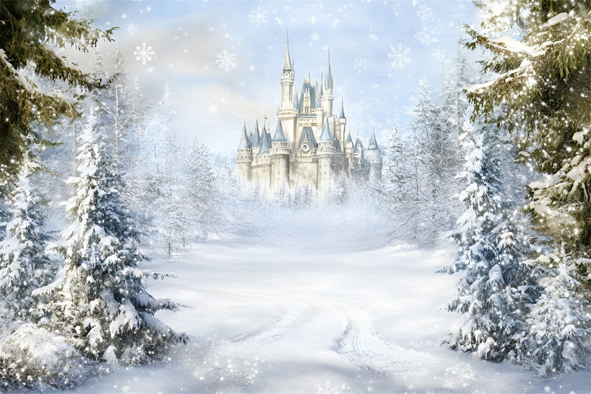 Winter Wonderland Backdrop Fairy Tale Castle Backdrop GQ57-165