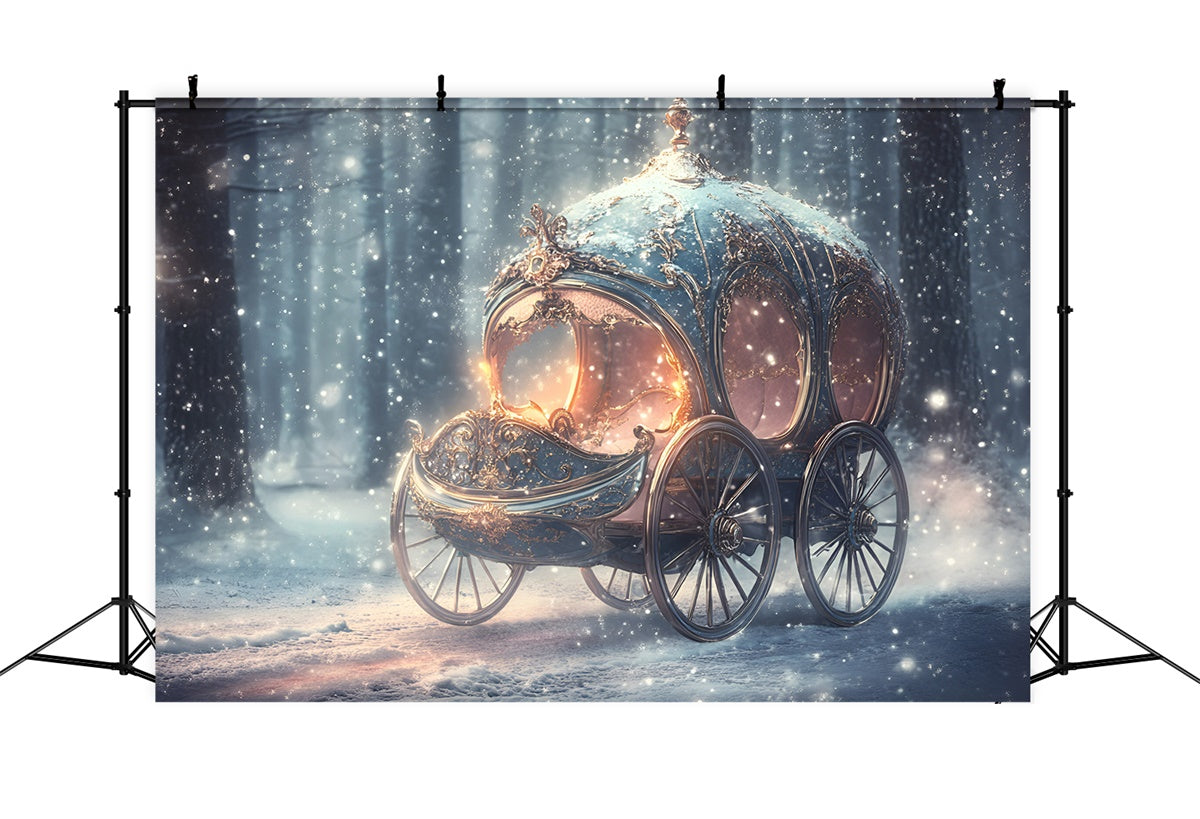 Snowy Backdrop Frosted Dream Coach Winter Backdrop GQ57-168