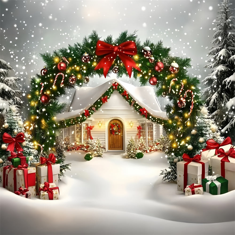 Christmas Backdrop Ideas Holiday Cottage Welcome Backdrop GQ57-17
