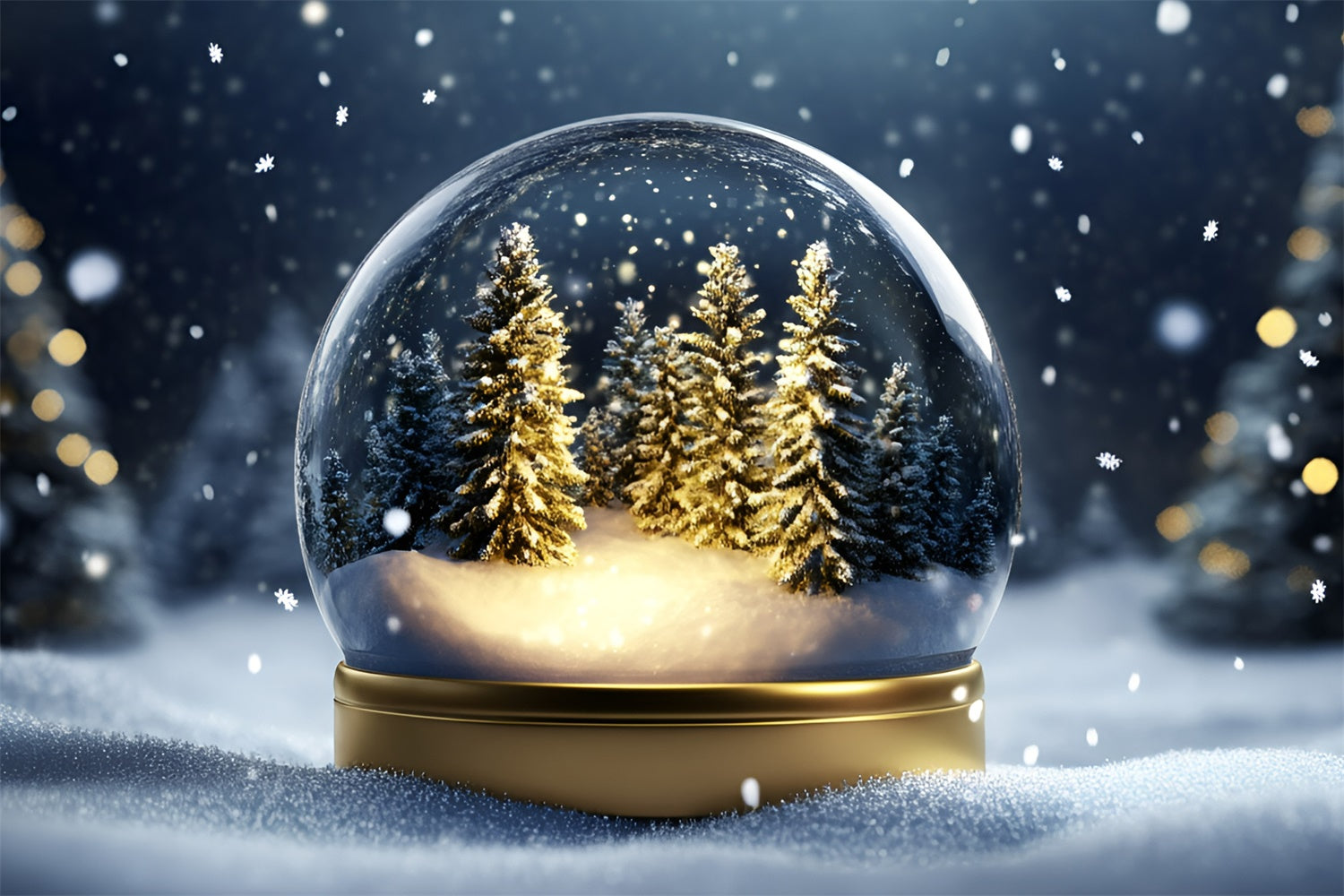Snow Globe Backdrop Enchanted Globe Forest Backdrop GQ57-173