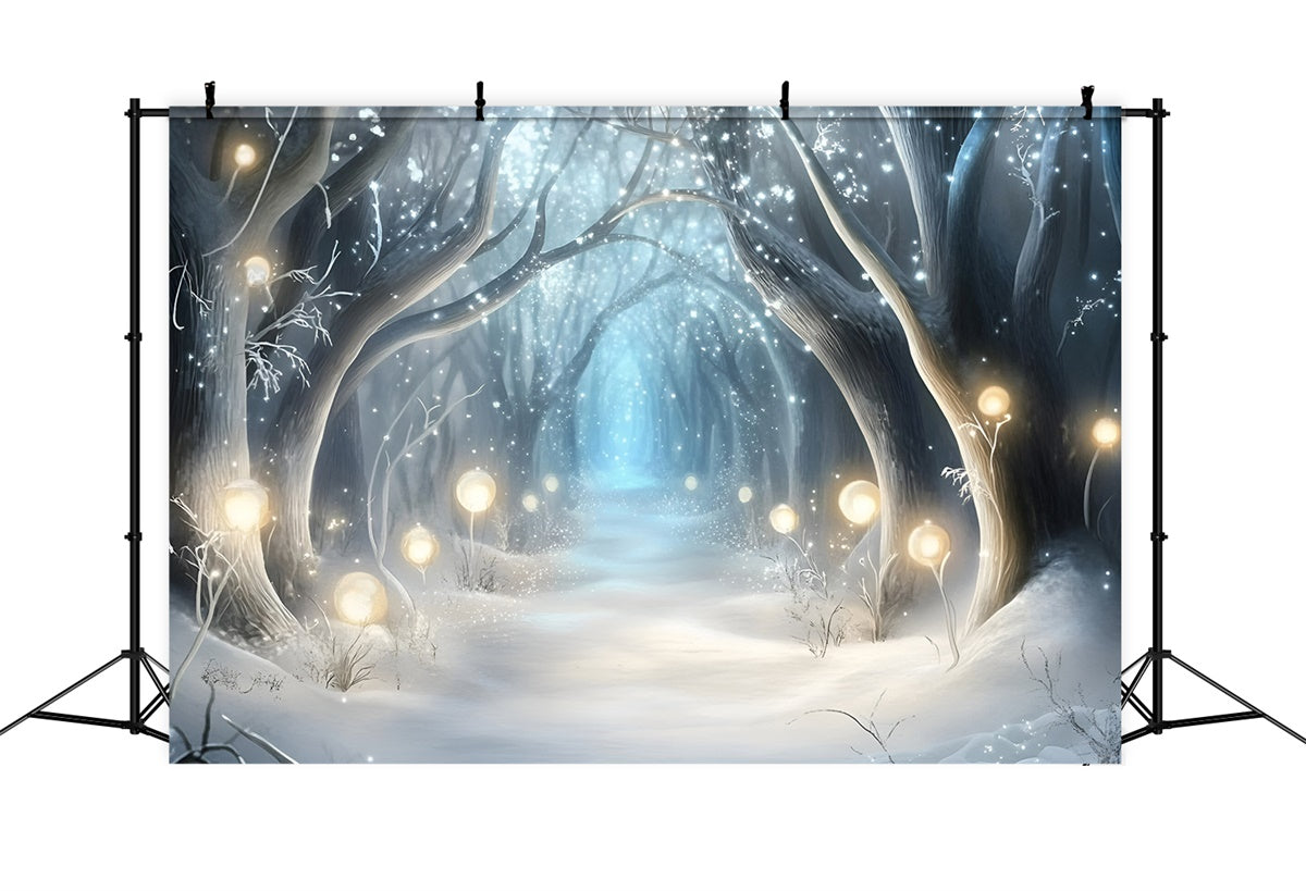 Winter Wonderland Backdrop Mystic Shine Forest Backdrop GQ57-176