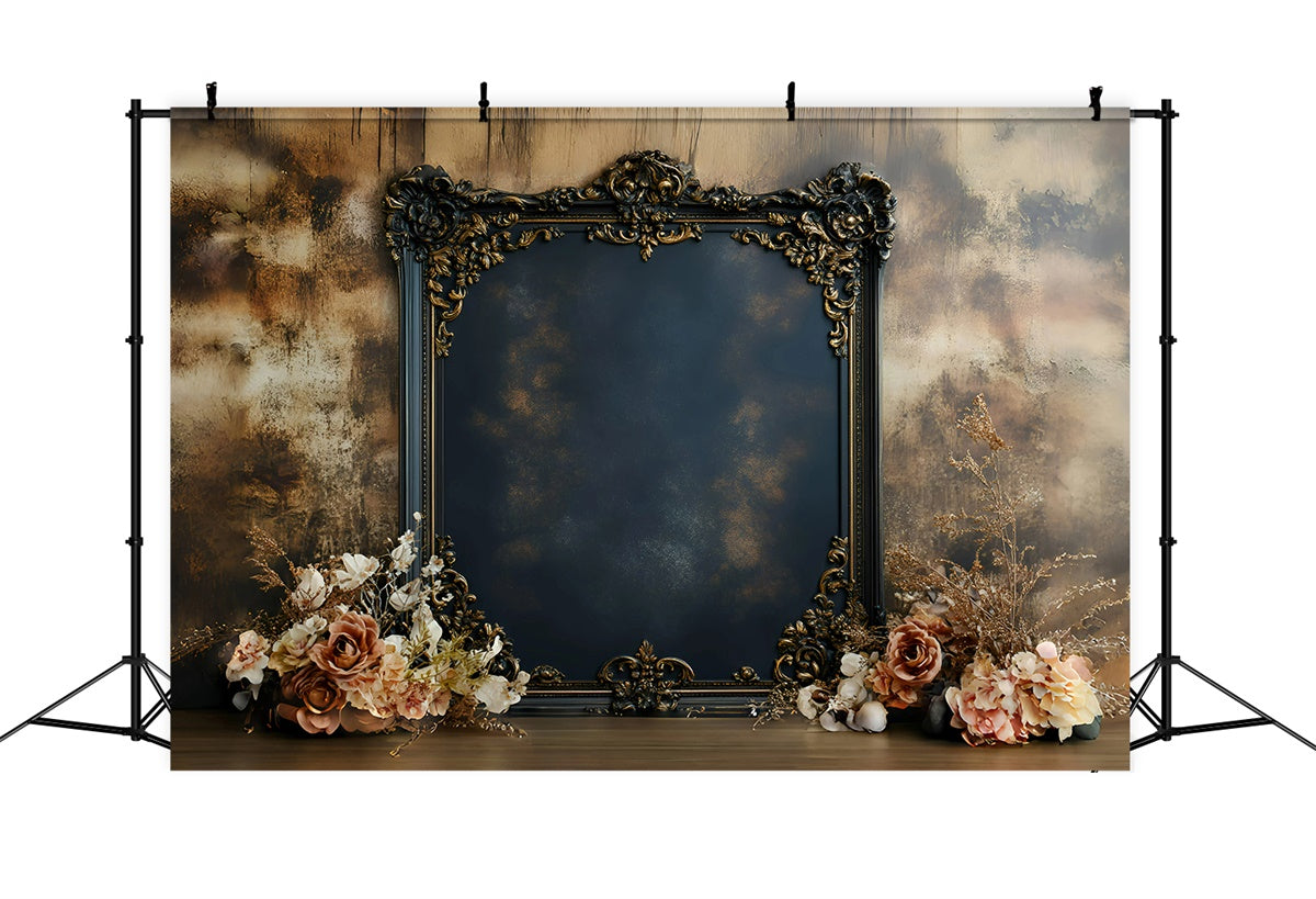 Artistic Backdrop Gold Frame Bloom Fabric Backdrops GQ57-187
