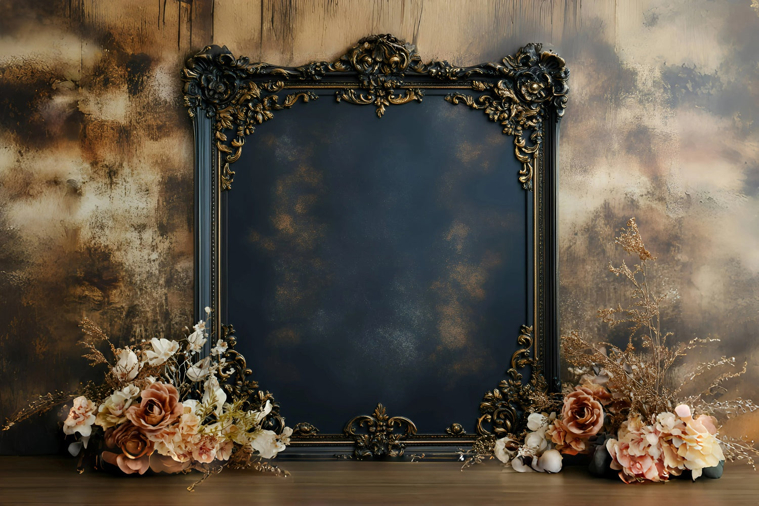 Artistic Backdrop Gold Frame Bloom Fabric Backdrops GQ57-187
