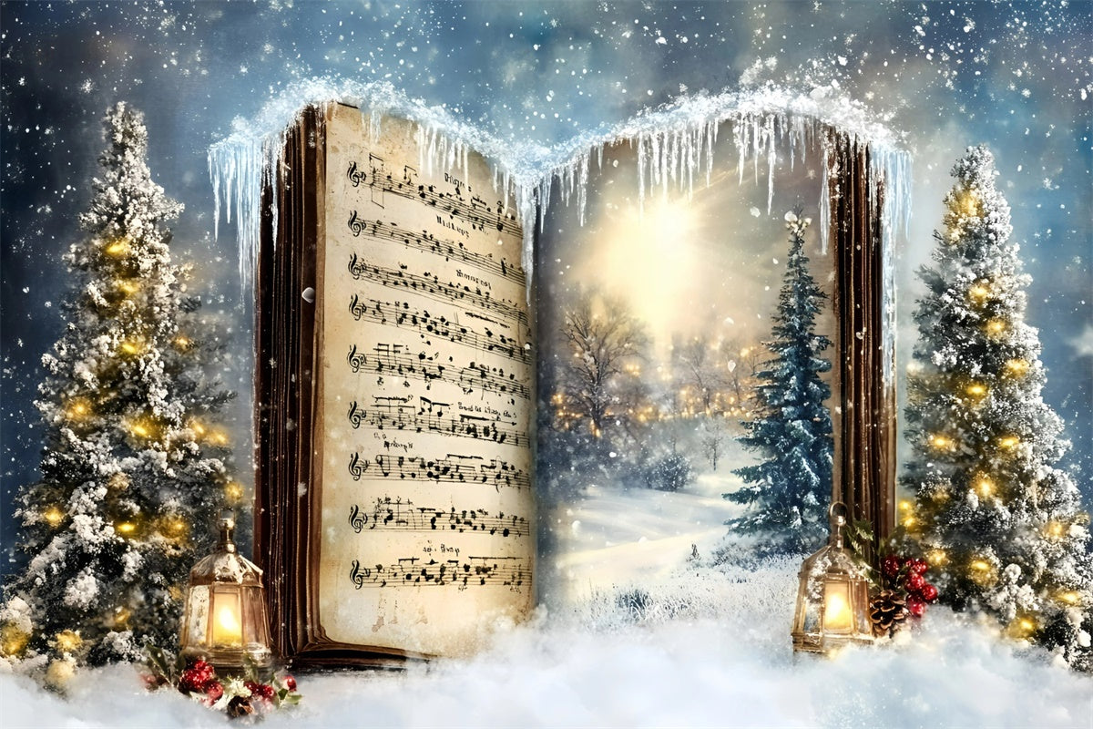 Christmas Backdrops For Photos Carol Frozen Forest Backdrop GQ57-19