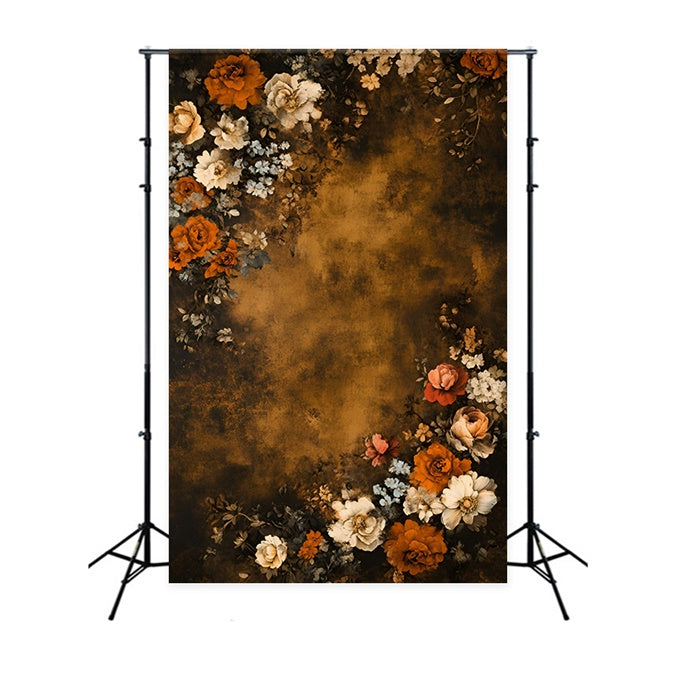 Fine Art Backdrop Rustic Amber Floral Video Backdrops GQ57-190
