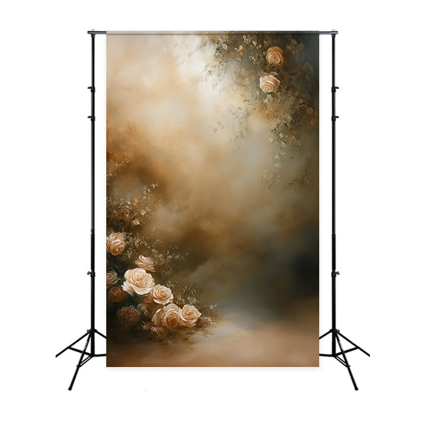 Painting Backdrop Warm Caramel Bloom Beautiful Backdrops GQ57-195