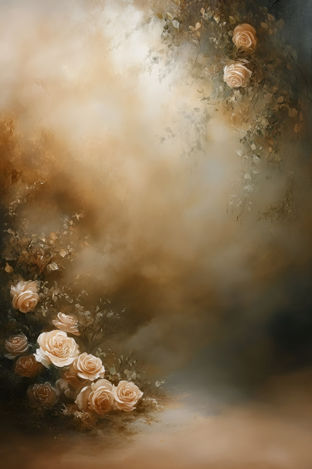 Painting Backdrop Warm Caramel Bloom Beautiful Backdrops GQ57-195