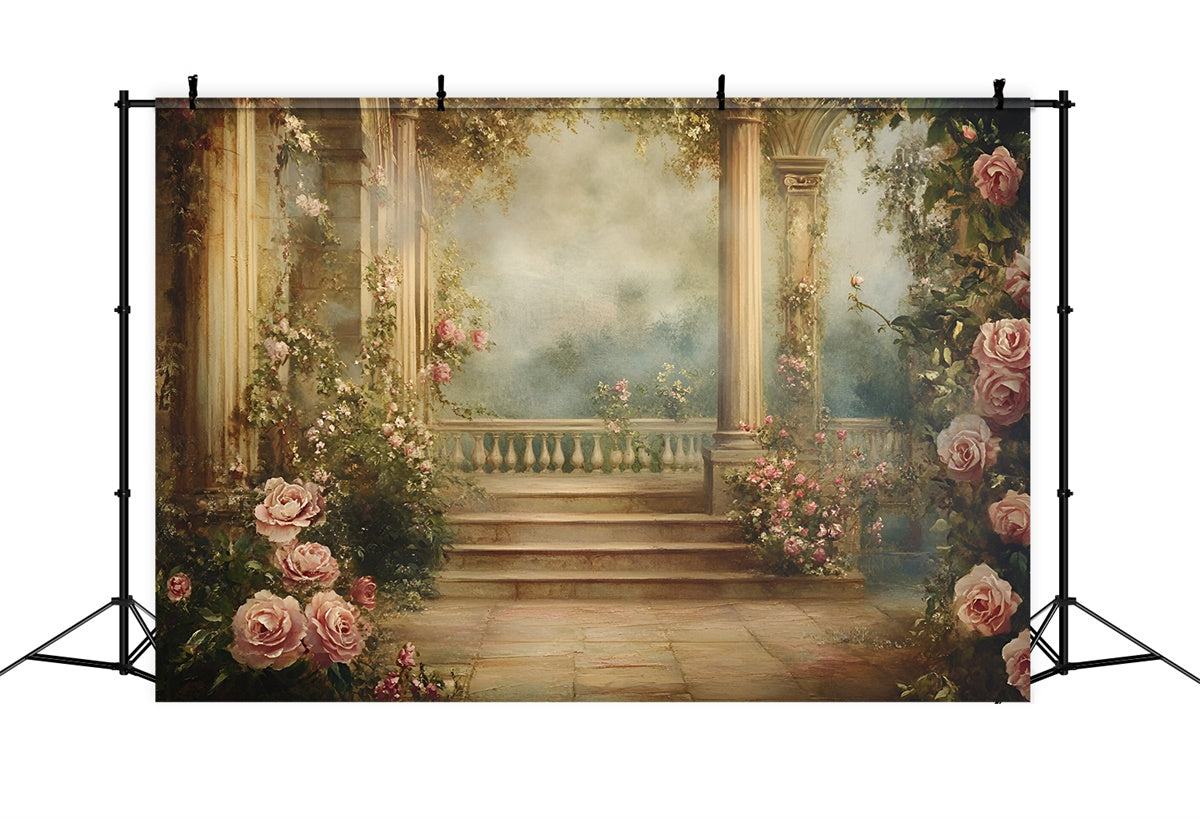 Painting Backdrop Garden Hallway Best Photography Backdrops GQ57-199
