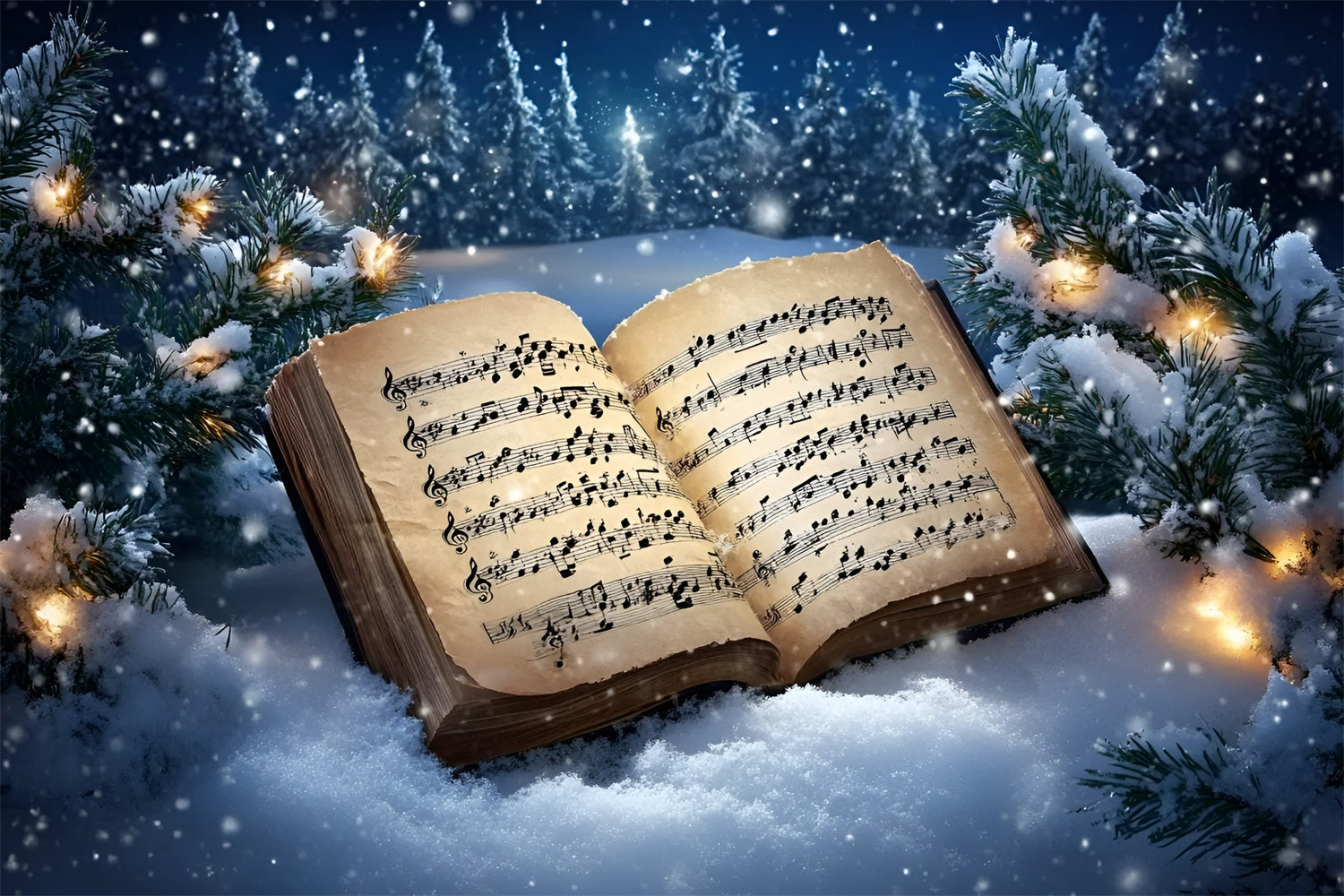 Christmas Backdrops Silent Night Sheet Music Backdrop GQ57-20