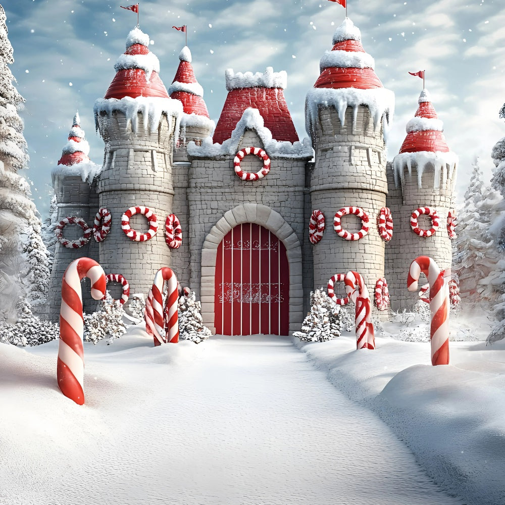 Christmas Photo Backdrops Sweet Winter Fortress Backdrop GQ57-21