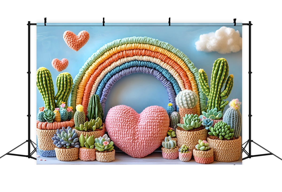 Bohemian Photo Backdrop Rainbow Cactus Arch Backdrop GQ57-211